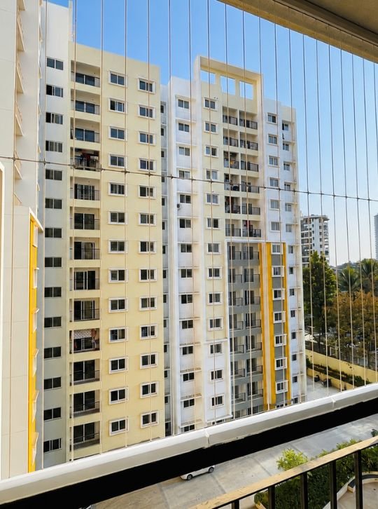 KNR Safety Solutions 316 Grade Jindal Material invisible grill installed on Andhra Pradesh balcony